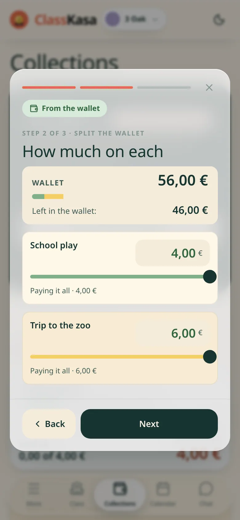 An overpayment in the family wallet in ClassKasa: how much stays, how much goes to the next collections